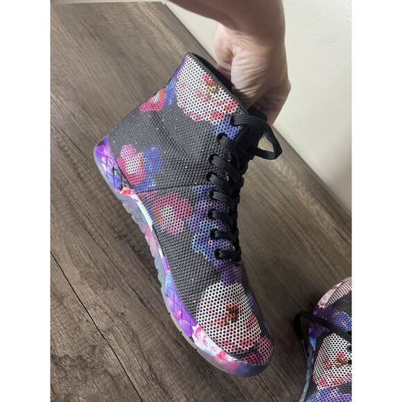 NO BULL Super Fabric Trainer High Top M 8.5 W 11 Black Floral Athletic Gym Shoes main image 4